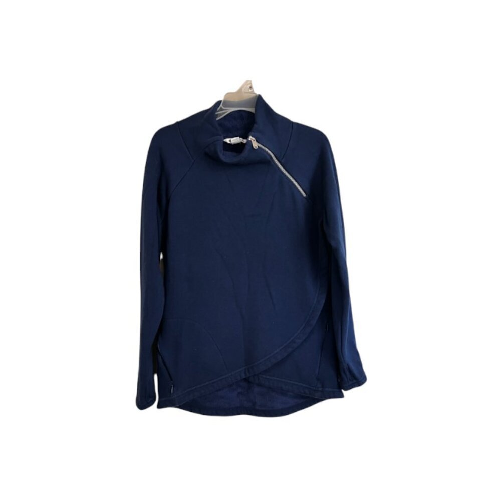 Athleta Cozy Karma Asymmetrical Pullover Enchanted Blue sweater - Picture 4 of 7